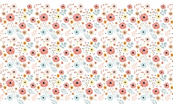 Крафт-бумага белёная 70г дизайн "Карамельные цветы"